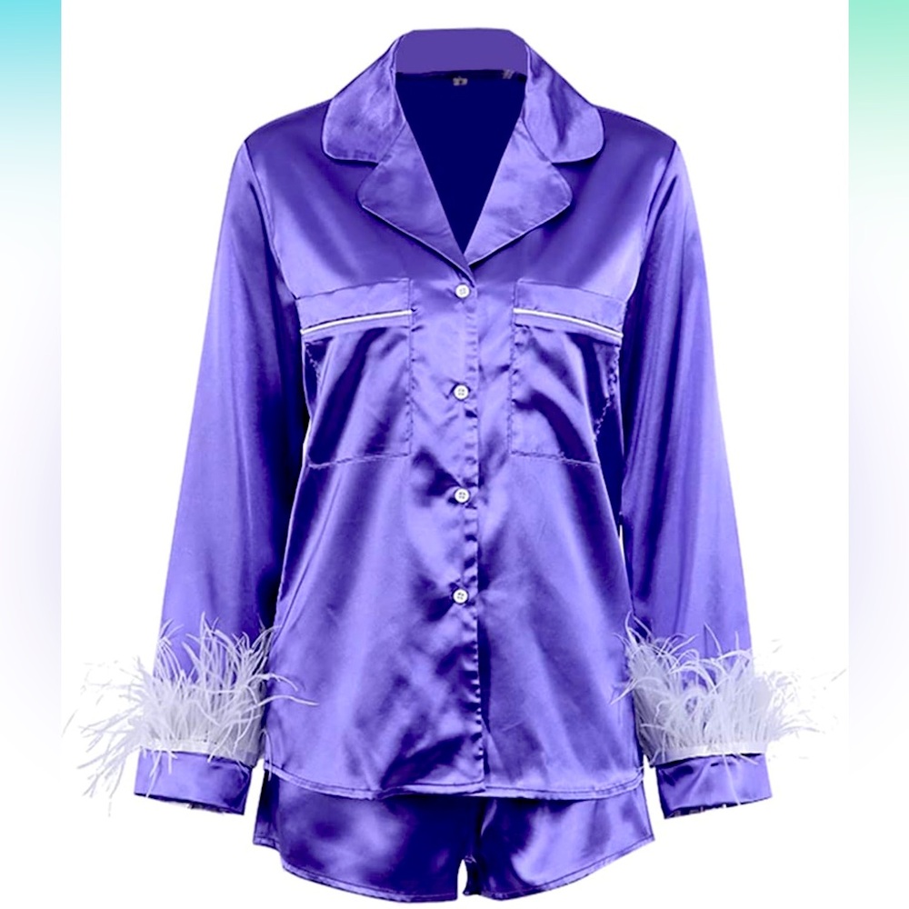 Sapjon women’s silky satin pajamas set size S